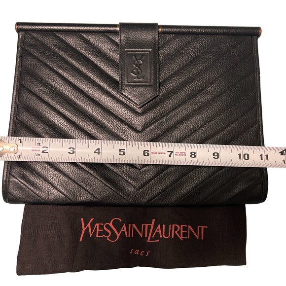 Yves Saint Laurent Black Leather Clutch - Picture 9 of 9